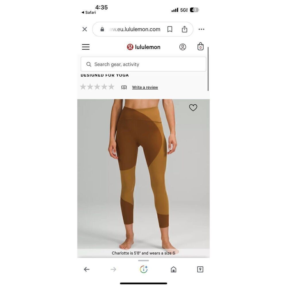 Lululemon color block high rise leggings